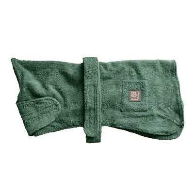 DD Towelling Dog Robe Green