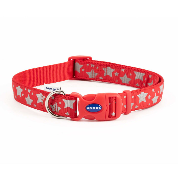 Ancol Paw'n'Bone Adj Refl Coll Red S 5-9