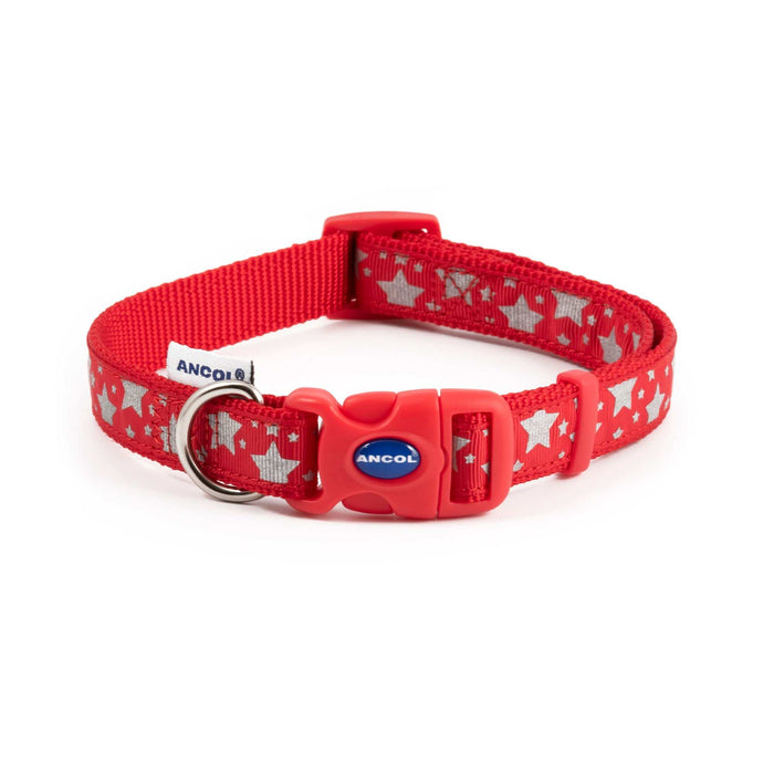 Ancol Paw'n'Bone Adj Refl Coll Red S 2-5