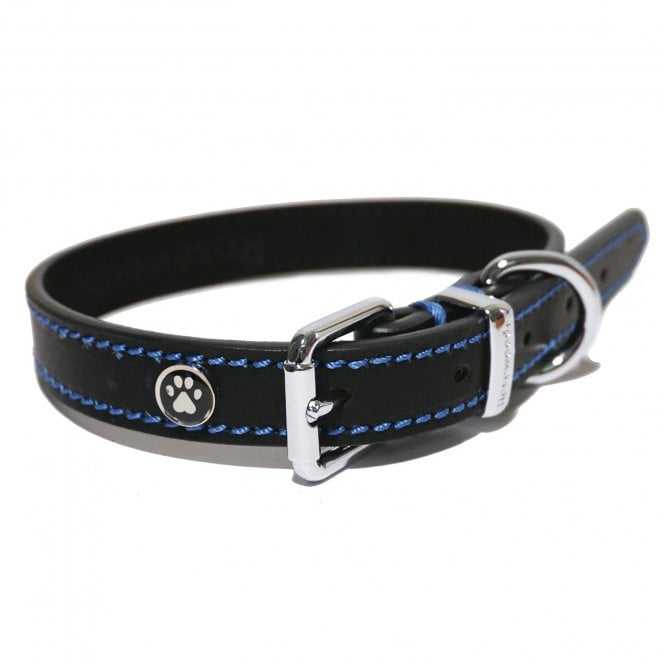 Lux Leather Black Collar 10-14" x 1/2"