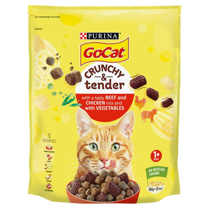 Go-Cat Crunchy Beef Chick & Veg 4x900g