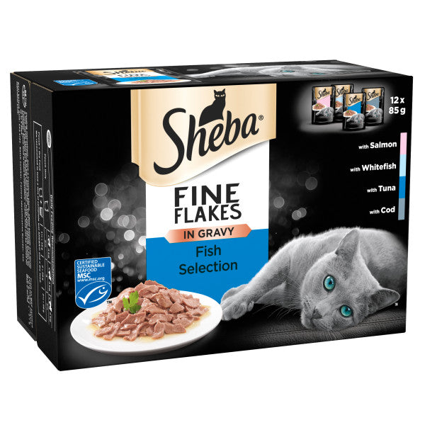 Sheba Pch Fine Flakes Fish CIG 4x12x85g