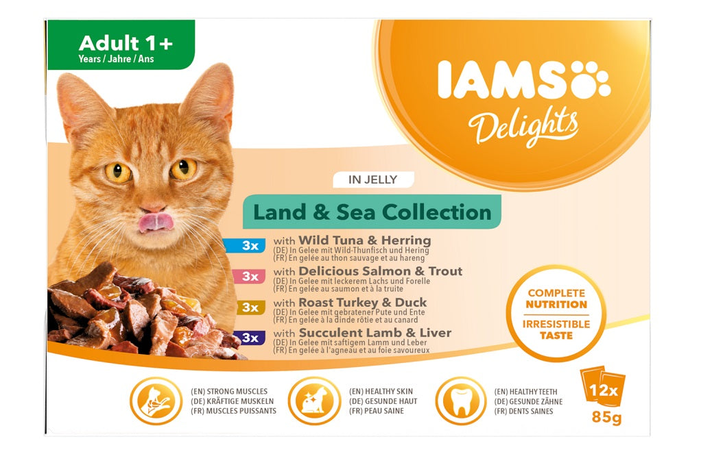 Iams Cat Delight Land&Sea Jel 12x85g