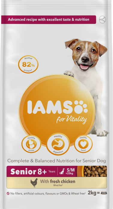 Iams Dog Senior Vitality S/M Chick 2x2kg