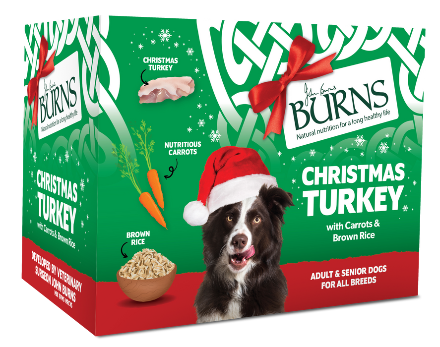 Burns Xmas Dog Tray Turkey 6x395g