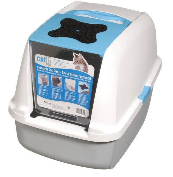 Catit Hooded Cat Litter Box Blue