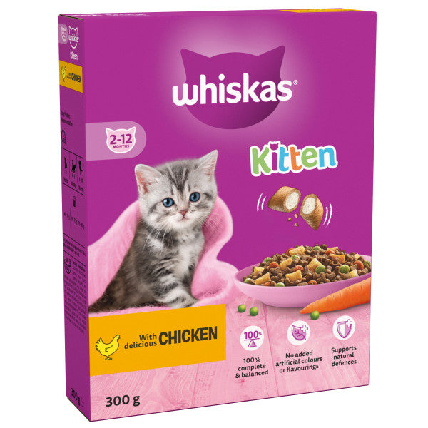 Whiskas Dry 2-12 Mth Kitten Chick 6x300g