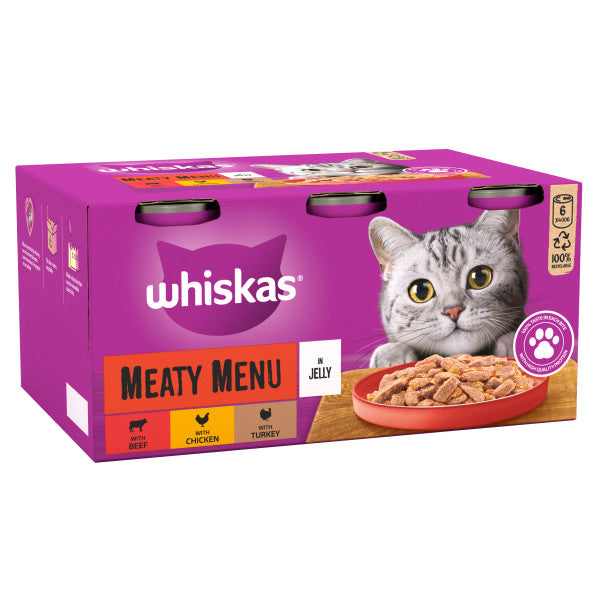 Whiskas Tins 1+ Meaty Jelly 4x6x400g