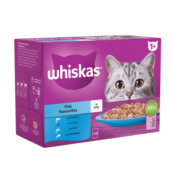 Whiskas Pch 1+ Fish Fav Jel 4x12x85g