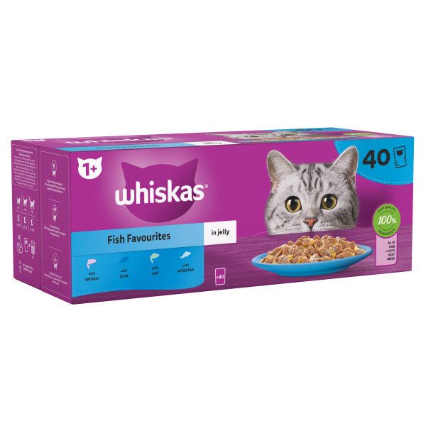 Whiskas Pch 1+ Fish Fav Jelly 40x85g