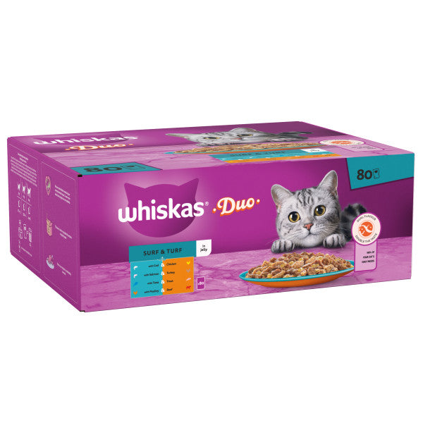 Whiskas Pch 1+ Duo SurfTurf Jel 80x85g