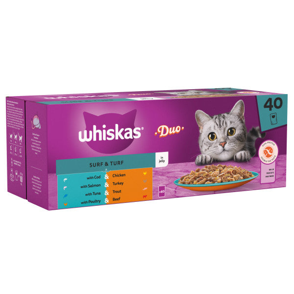 Whiskas Pch 1+ Duo SurfTurf Jel 40x85g