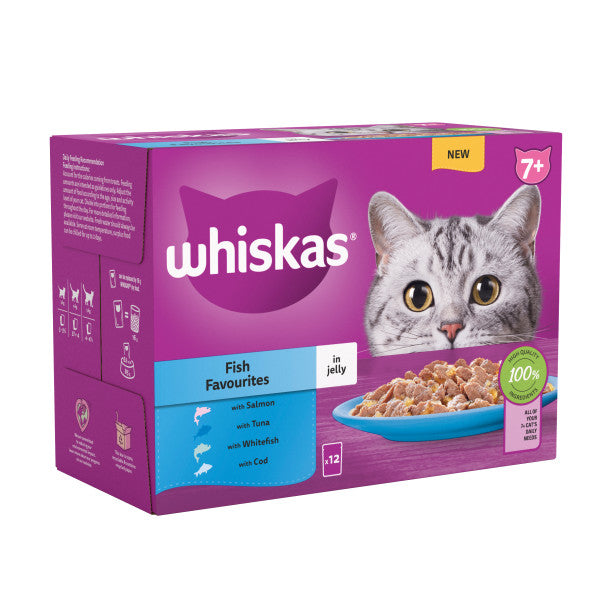 Whiskas Pch 7+ Fish Favour Jel 4x12x85g