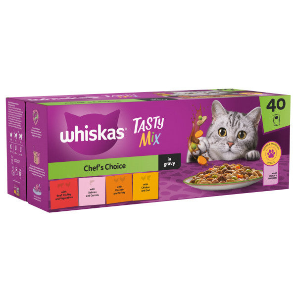 Whiskas Pch 1+ Tasty Chefs C Grv 40x85g