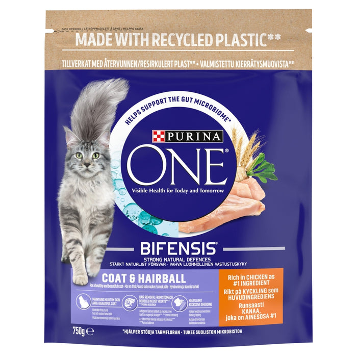 Purina One Adult Cat Coat&Hairball4x750g