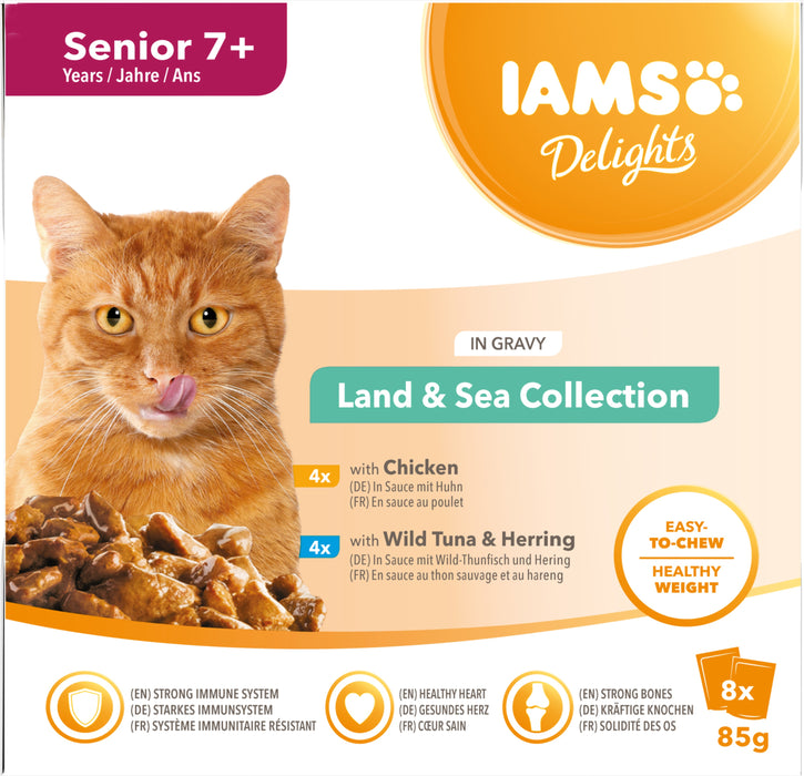 Iams Senior Delight Land&Sea Gravy 8x85g